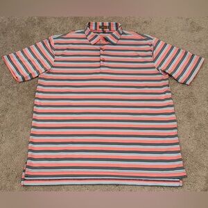 Peter Millar Polo Shirt Men’s Large Multicolor Stripe Summer Comfort Golf Top